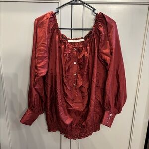 Gibson Gorgeous 100% silk blouse L